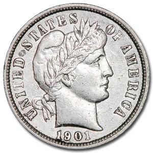 1901-O Barber Dime AU (Details) 1901-O Barber Dime AU (Details)